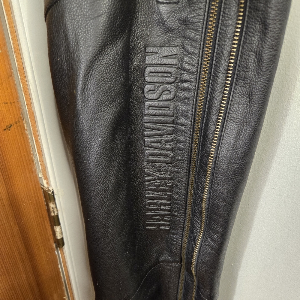 Harley Davidson Riding Gear Leather Chaps - Picture 5 of 16